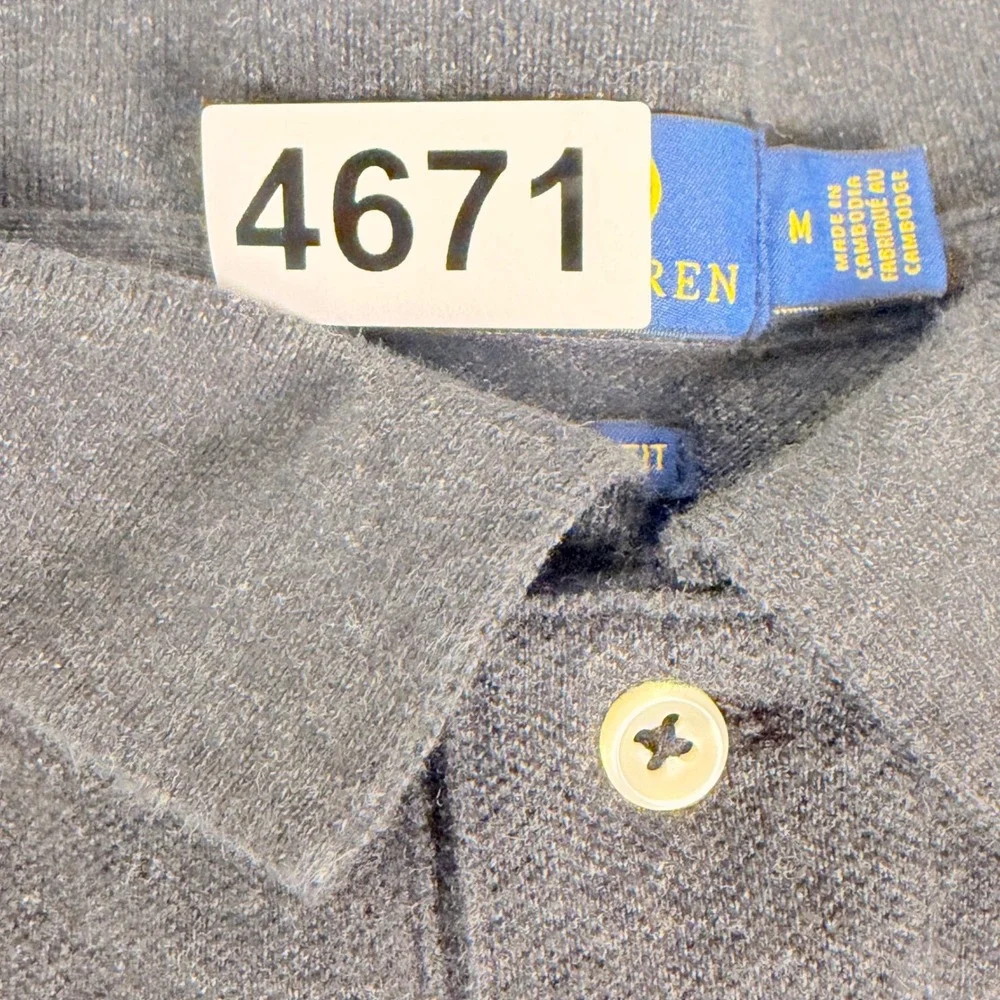 Polo Ralph Lauren Polo Shirt Men M Gray Custom Slim Fit Cotton Classic Pony Golf